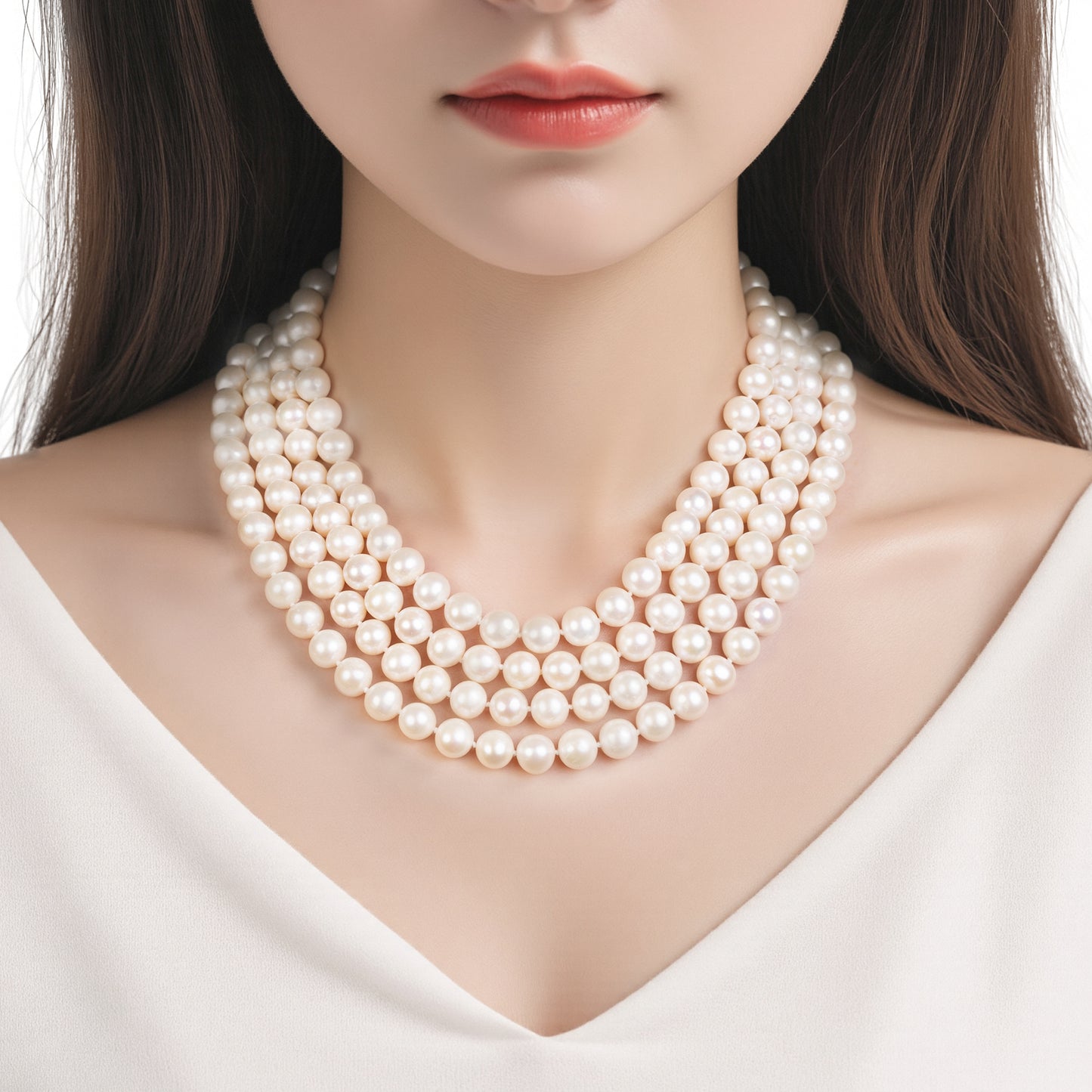 Real Pearl Necklace for Women - Freshwater Cultured Pearl - 9-10mm AAAA+ Grade Natural Real Pearls Jewelry Gift with Sterling Silver Clasp