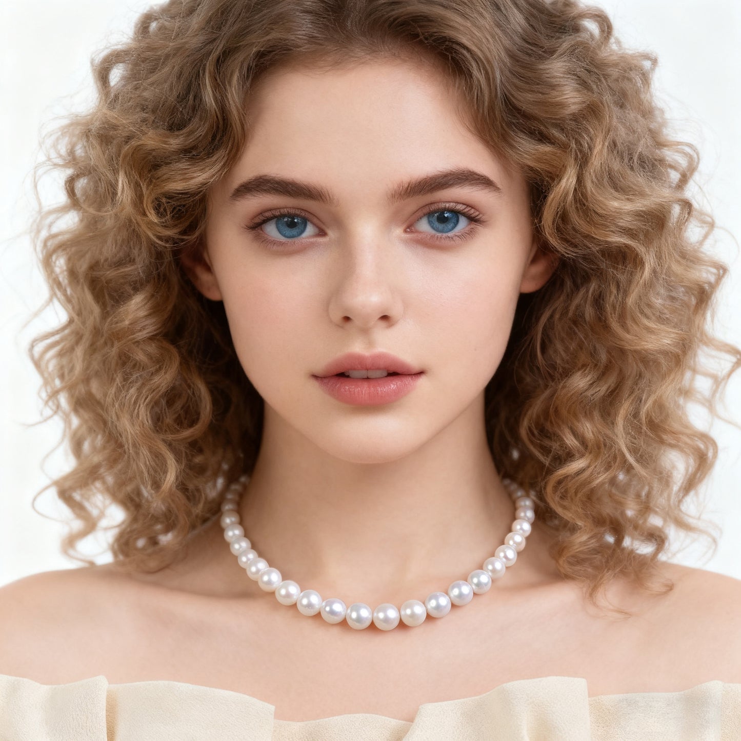 Freshwater Cultured Pearl Necklace for Women - 6-7mm AAAA+ Round Natural Real Pearls Jewelry Gift with 18K Gold Clasp