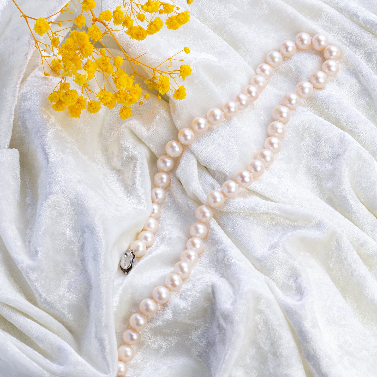 Real Pearl Necklace for Women - Freshwater Cultured Pearl - 9-10mm AAAA+ Grade Natural Real Pearls Jewelry Gift with Sterling Silver Clasp